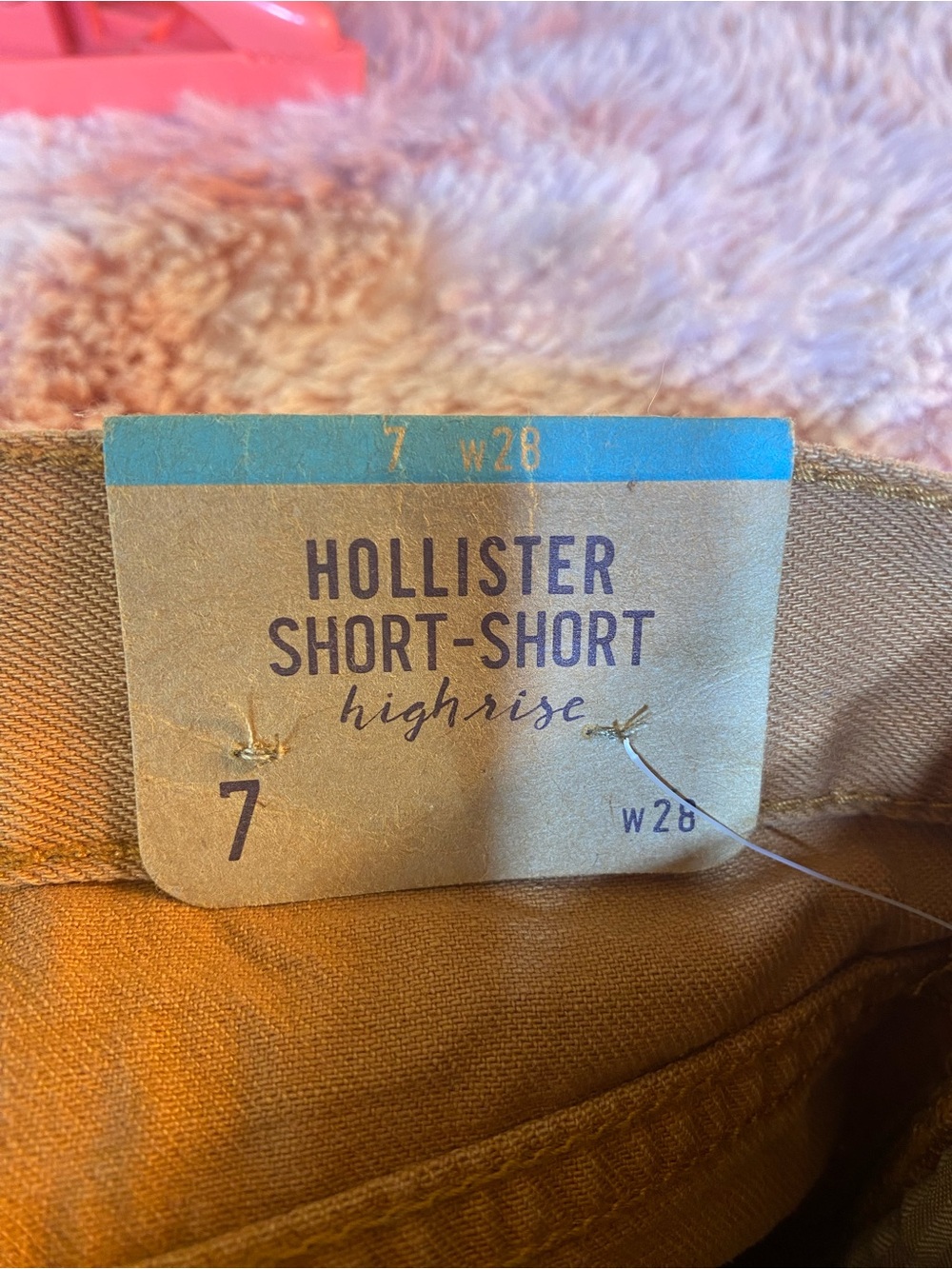Hollister High Rise Distressed Embroidered Denim Shorts Brown W28 Size 7 - Picture 8 of 9